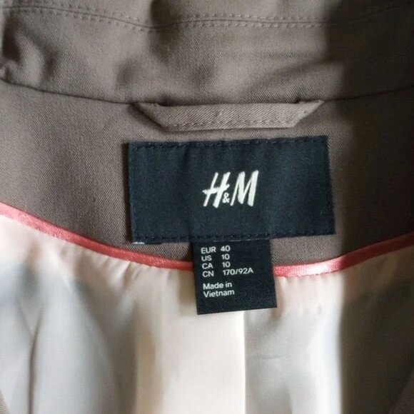 H&M Lined Blazer 10 Taupe - Picture 3 of 5